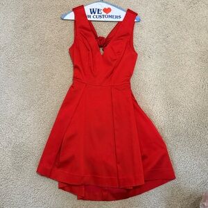 Zac Posen Tie-Back Sheath Red Dress